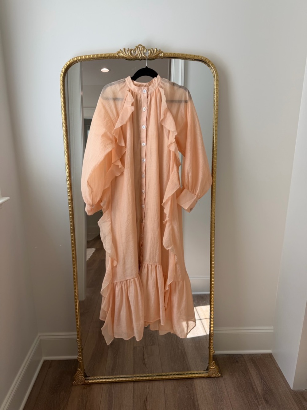Ghospell Oversized Frill Midaxi Dress